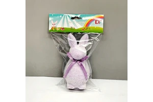 For Hot-Selling Cross-Border New Product Easter Bunny Colorful Flocked Stick PP Material New Chinese Style Ornament