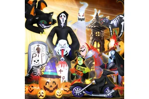 Holiday Party Halloween Inflatable Outdoor Decorations with LED Garden Ornaments Pumpkin Light Ghost Inflatable Customization