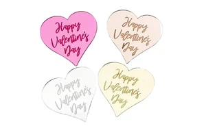 Valentine's Day Gifts Love Heart Cake Insert Acrylic Cupcake Topper Engagement Anniversary Disc Decoration