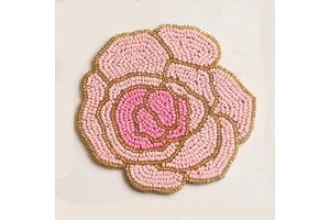 Premium Glass Beaded Coaster Elegant Design Table Decor Mat Sustainable Drink Pad for Dining Wedding Events
