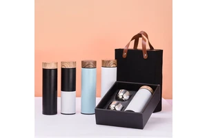 Custom Stainless Steel Insulated Bottle Gift Set With Cups Luxury Thermos Set For Corporate Gifts OEM/ODM