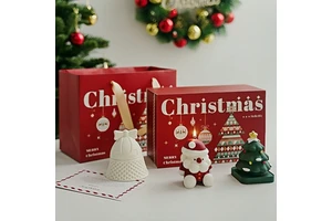 New Arrival Decorative Christmas Candles Scented Candles with Tote Bag for Xmas Home Decoration