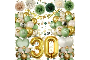 Factory Custom Birthday Balloon Garland Kit - 18-60th Birthday Balloons with Number Foil & Banner for Adult Birthday Party Decor