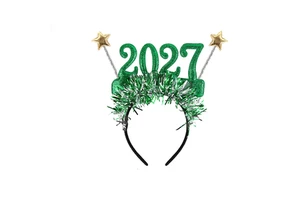 2027 Year-End Festive 4-Pack Christmas/New Year Headbands Colorful Party Favors for Celebrations and Decorations