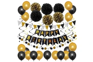 Birthday Party Decoration Supplies With Happy Birthday Banner Happy Birthday Balloons Decoration Perfect for Girls Boys Kids