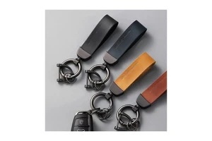 China Wholesale Sublimation Custom Engraving Logo Business Metal Leather Car Keychain