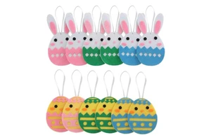 Easter Home Decorations 12PCS Chicks and Bunny Easter Hanging Felt Craft Ornaments to Decorate the Table, Door, Tree and More
