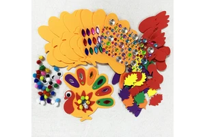 Thanksgiving Party DIY Turkey Decoration for Kids Cartoon Paper Felt Decor for Home Party School Bulletin Board Classroom Fall
