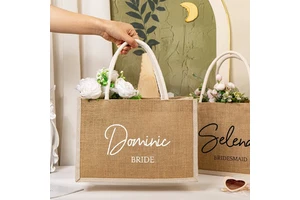 Factory Personalized Gift Tote Bags For Wedding Shopping Eco Friendly Reusable Gunny Burlap Jute Bag With Custom Print Logo