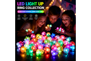 LED Glow Ring Collection, Light Up Color Changing Rings For Kids Party Favors, Festival Decorations, Safe Durable LED Toys