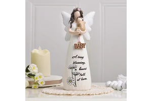 Mother's Day Mom's Birthday Gift Hand drawn Mother and Child Statue Angel Statue Meaningful Gift for Mom