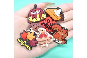 Thanksgiving Popular Products Blind Box Product Shoe Decoracion Junk Charms 2D/3D Pvc Clog Custom Shoe Charms