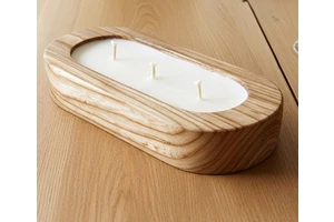 100% Best Quality Mango pine Wood Candle holder Christmas decoration farmhouse dough bowl decorative candle holder At low price