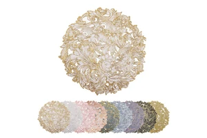 Wholesale Customizad Spray Hot Gold Stamping Pvc Mats Elegant Hallow Mat Wedding Tabletop Decoration Senior Party Supplies