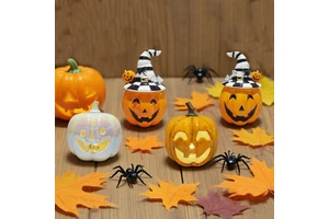 Factory Halloween Holiday Supplies Orange Magic Pumpkin with LED Lights Figure for Party Outdoor Decoration