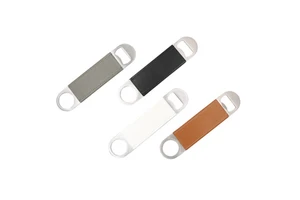 Stainless Steel Wine Opener Flat Bottle Opener With PU Leather Promotional Beer Opener For Party Favor