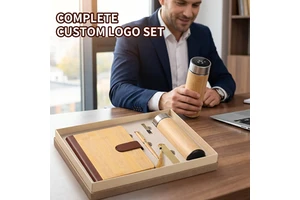 2026 New Design High Quality Stainless Steel Personalized Promotional Notebook Pen Digital Display Father Day Gift Set