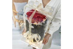 Custom Valentine's Day 19 Roses Soap Flowers,bouquets Birthday Gifts,crushed Ice Orchids for Wife,girlfriend
