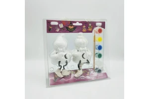 Minimalist Ceramic Home Decor Halloween Statue Light Battery Powered Novelty DIY Ghost Pumpkin Cartoon Figurines Kid Gifts Paint
