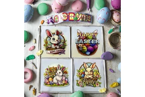 Easter-Themed Wooden Glue-Dipped Fridge Magnet Craft for Home Decor