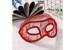 Masquerade Venetian Lace Mask For Ladies Flat Head Translucent Plastic Half Face Party Masks For Prom and Halloween Parties
