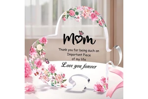 Mom's Heart-Shaped Acrylic Puzzle Souvenir Carved Birthday Gift From Daughter or Son for Mother's Day Home Decor