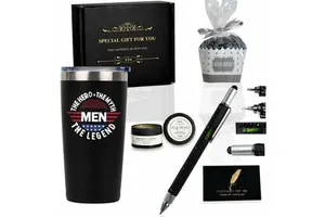 Dad Boyfriend Husband Grandpa Unique Gift Basket Box Fathers Day Ideas Anniversary 20oz Tumbler Gift Set