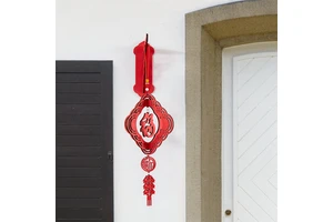 Low Price Chinese New Year Spring Festival Home Wall Red Pendant Wooden Artistic Decoration for Good Luck