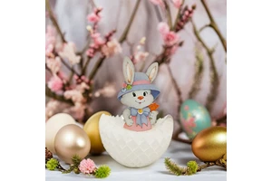 Festive Easter Christmas Indoor Rabbit Tissue Paper Decorations 9" Size 4-color Offset Printed PE Polybag 1pc CE-5503 Party