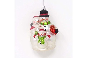 Wholesale navidad productos novedosos 2025 cute snowman family hug gift box ornaments