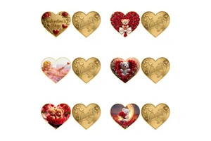 2026 Valentine's Day Items Metal Craft Heart Gold Coins for Anniversary to Valentine's Day Gifts