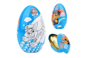 Wholesale Custom Printed Eco-friendly Easter Egg Shaped Tinplate Cookie Chocolate Candy Packing Kid Gift Box Container