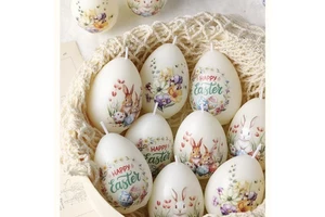 Easter Egg Scented Candle with Cartoon Prints, Home Decoration & Gift