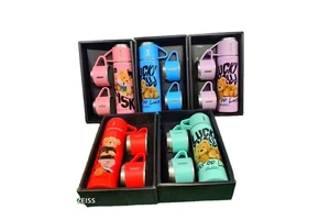 Hot Sale Fathers Day Vacuum Flask Gift Set Thermos 2 Two Cups with Lid 500ML logo Customized