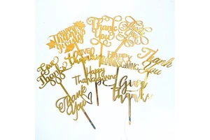 Acrylic Reusable Eco-Friendly Thanksgiving Cake Toppers-Directly Supplied by Manufacturer Happy Thanksgiving Decorations
