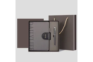 2025 Promotional Father's Day Gift Sets PU Leather A5 Notebook Diary and Metal Pen Thermos Cup Custom Logo Business Gift Sets
