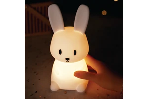 Portable Led Rabbit Bunny Shaped Children Bedside Nightlight Silicone Baby Kids Animal Night Lamp