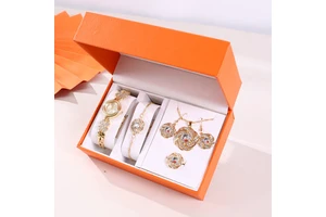 Creative Mother's Day Gift Set Watch Bracelet Necklace Earrings Ring Jewelry Box