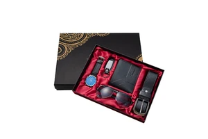 Men's Sunglasses Gift Set 5Pcs Luxury Father's Day Gift Pen Wallet Gift Set with Box