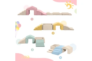 Preschool Kids Soft Play Equipment Sets Climbing Blocks Toddler Merry Go Round Indoor Playground Soft Play Equipment Sets