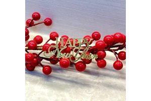 Custom Gold Silver Acrylic Irregular Shape Happy New Year Cake Topper for New Year's Eve Party Decorating Supplies