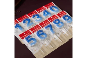Wholesale Colorful Themed 0-9 Custom Pattern Smokeless Handmade Birthday & New Year Number Candles for Cake