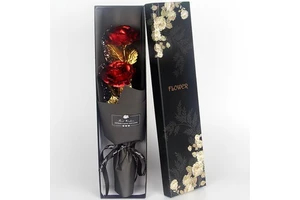2024 Hot Sale Mother's Day Gift Golden Rose Bouquet with Gift Box Wholesale Birthday Gift Rose Girlfriend Wife Carnation Mother
