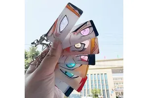 Wholesale Special Effects Reflective Through Card Pendant Key Ring Stocked Anime Characters Light Up Eyes Acrylic Keychain