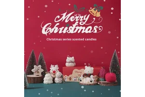 Modern Christmas Decorations Cute Snowmen Reindeer Snowflakes Handmade Soy Wax Aromatherapy Candles
