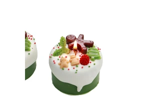 2026 New Year Trending Cute Handpainted Soy Wax Biodegradable Aromatherapy Christmas Scented Candles Custom Super Market
