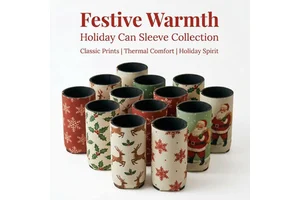 4mm Neoprene Christmas Can Sleeves Puffy Grip Odor-Free Cup Covers Soft Insulated Drink Holders