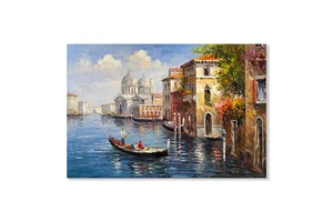 Wholesale Price Hand Painted Beautiful Venice Landscape Oil Painting on Canvas for Living Room Decoration Painting