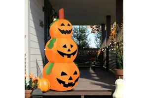 Halloween Light Decorations Inflatable Stacked Pumpkin Outdoor Productos De Halloween with Led Light