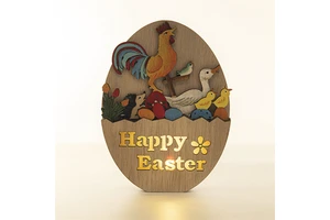 Hot Selling Easter Decor New Style Wood Crafts LED Easter Eggs